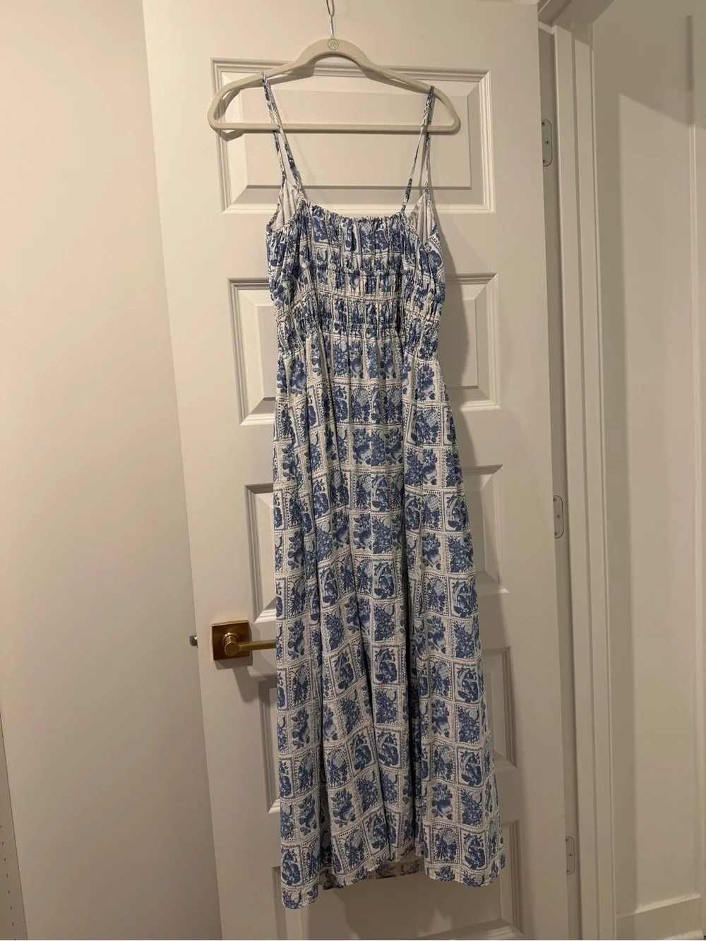 Abercrombie & Fitch NWT smocked tie front maxi dress